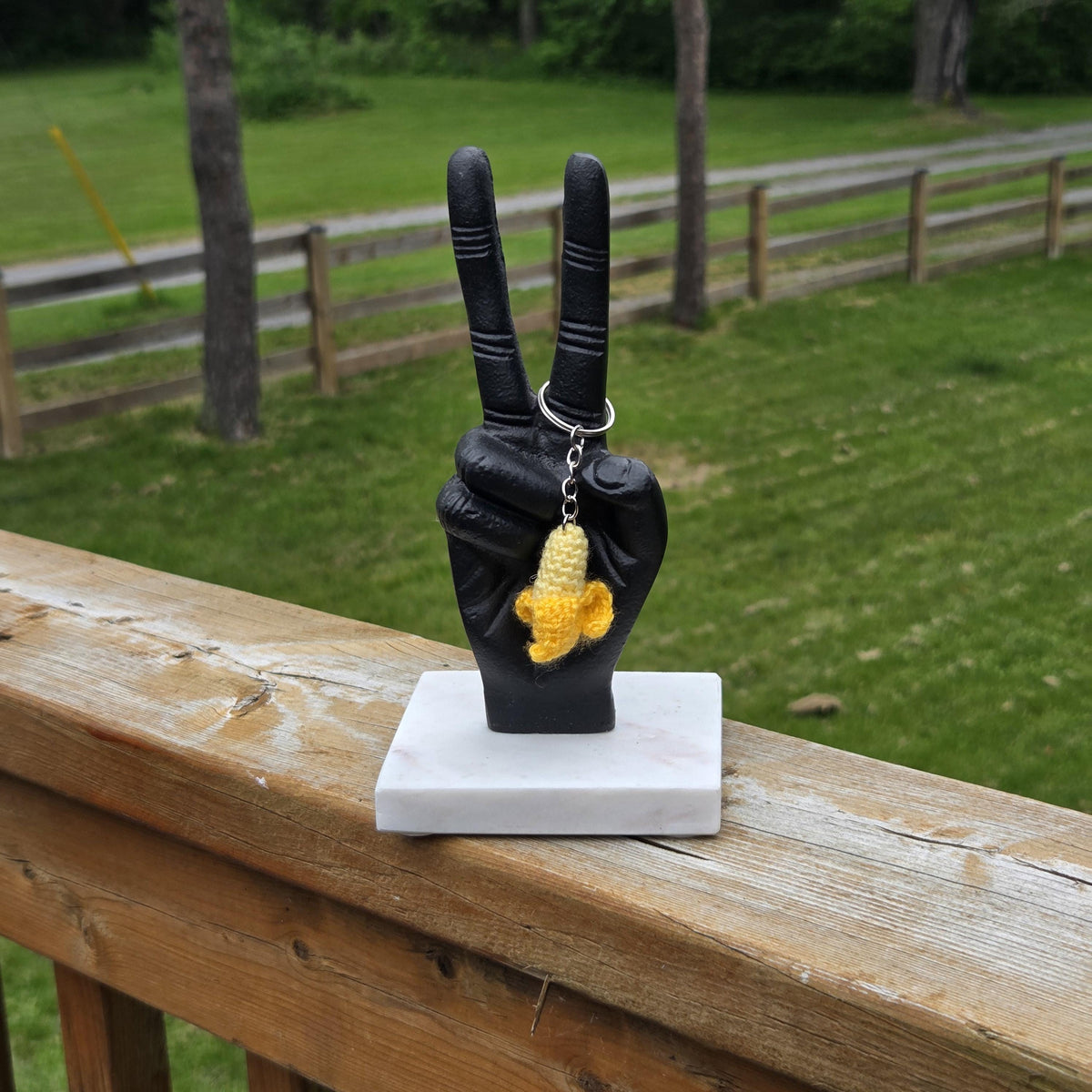 Crochet Mini Banana Keychain