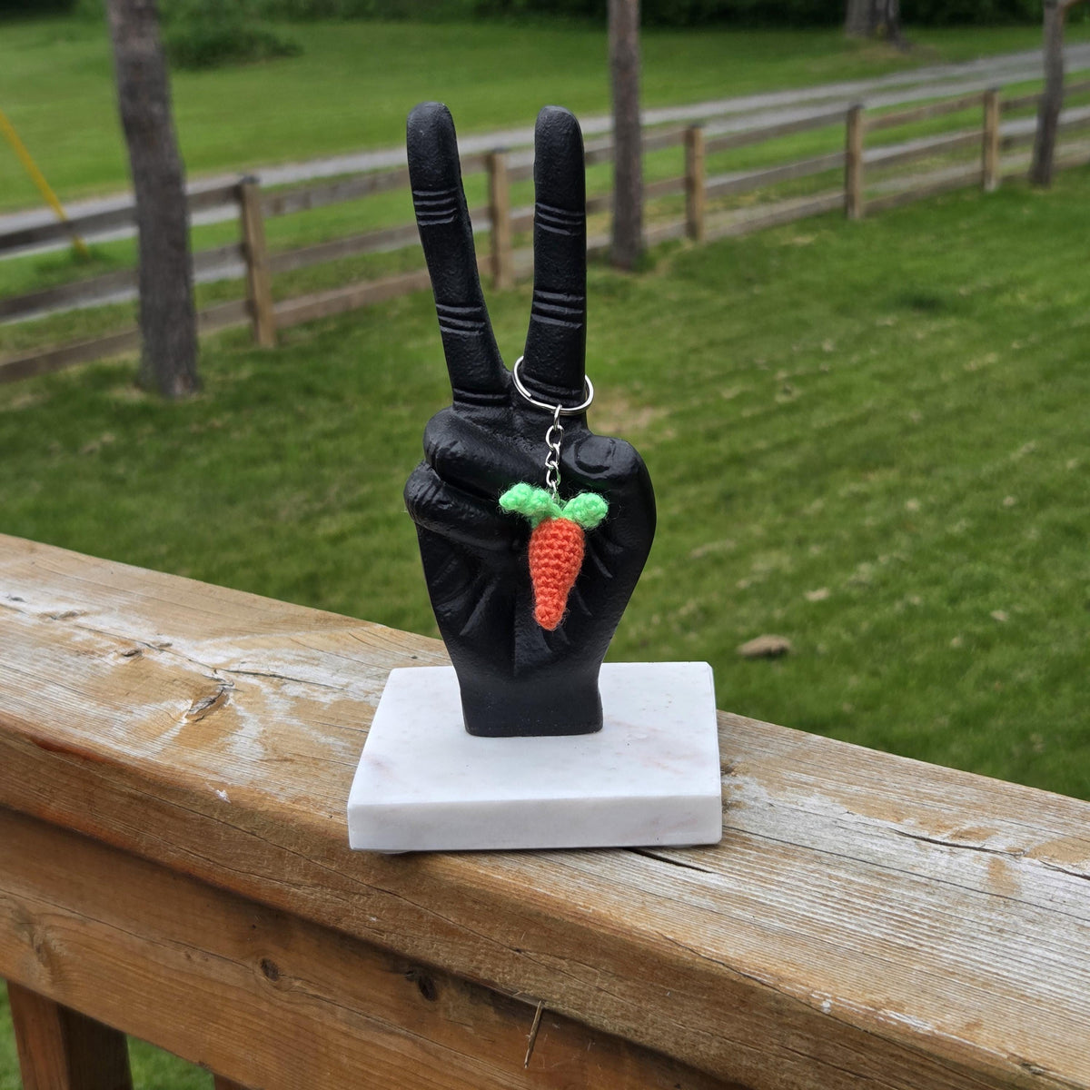 Crochet Mini Carrot Keychain