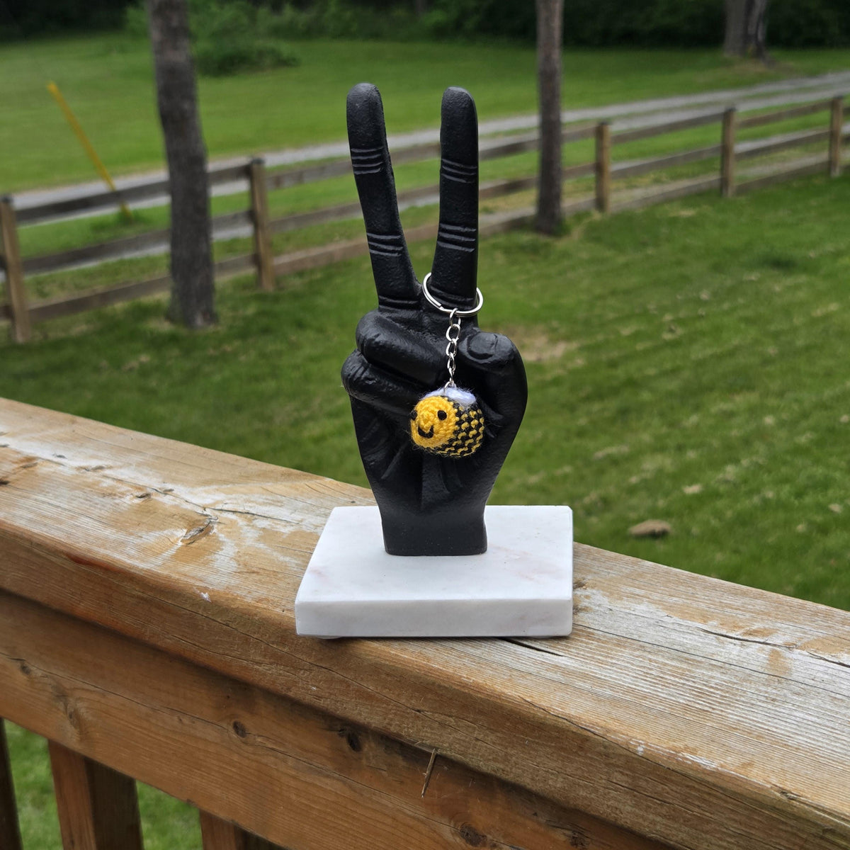 Crochet Mini Bee Keychain