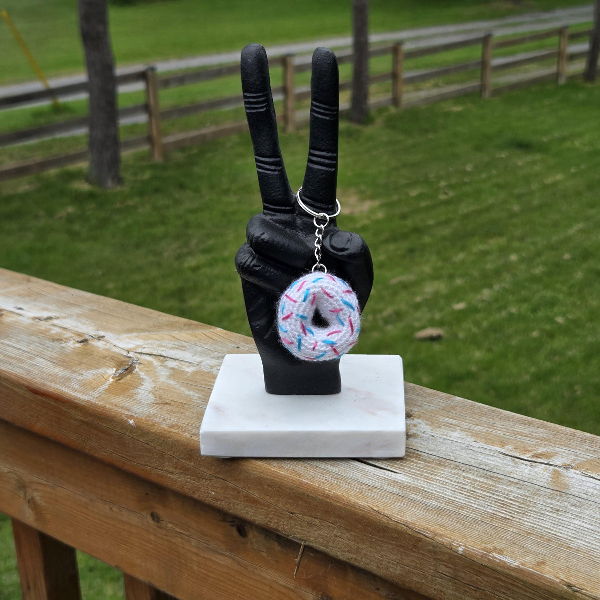 Crochet Mini Donut Keychain