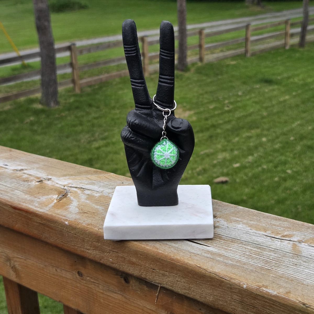 Crochet Mini Lime Keychain