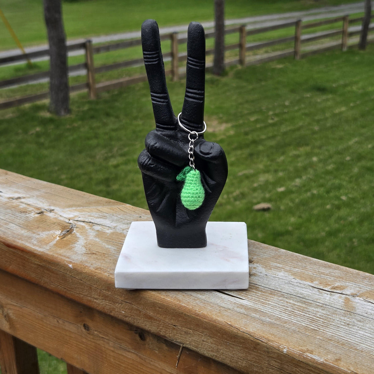 Crochet Mini Pear Keychain
