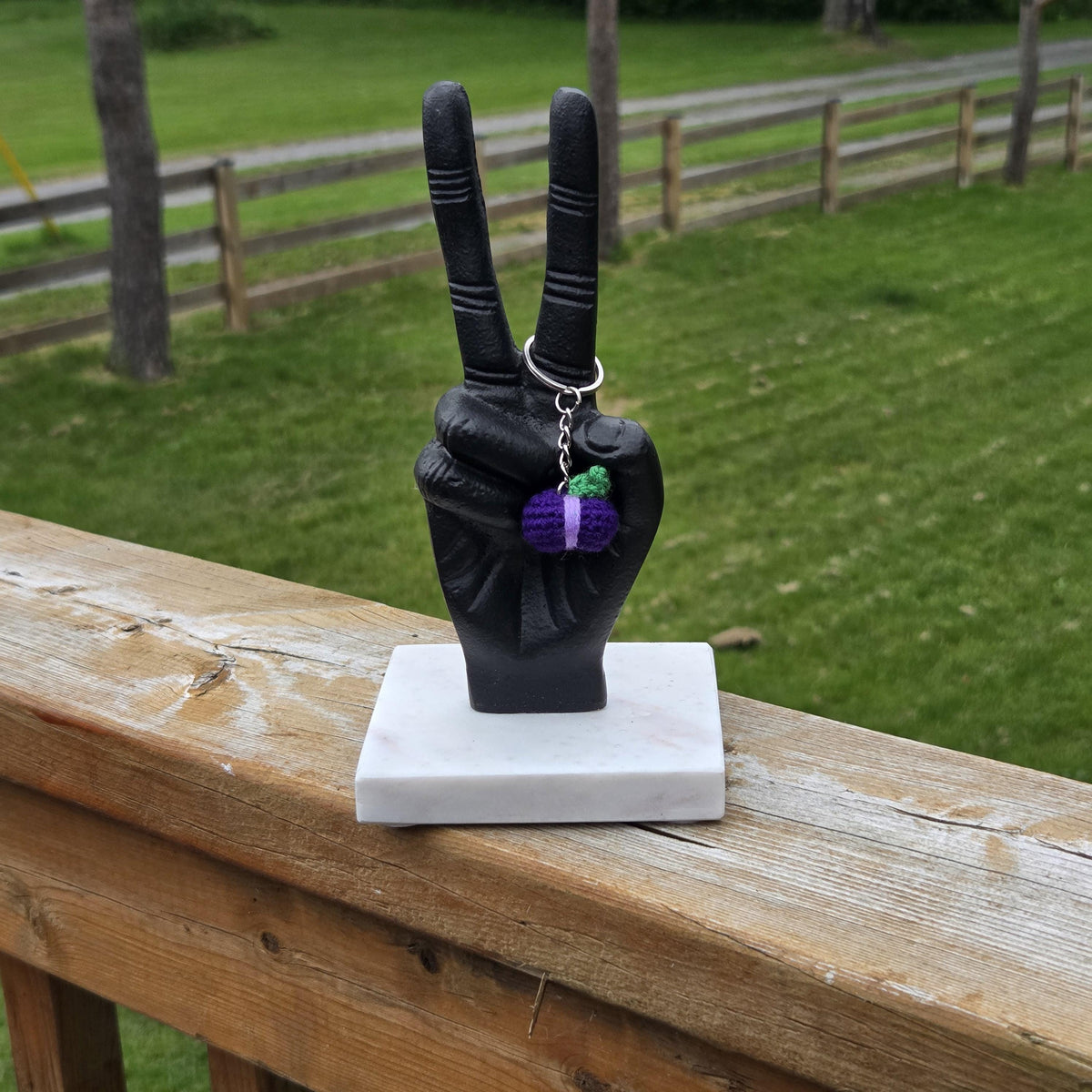 Crochet Mini Plum Keychain