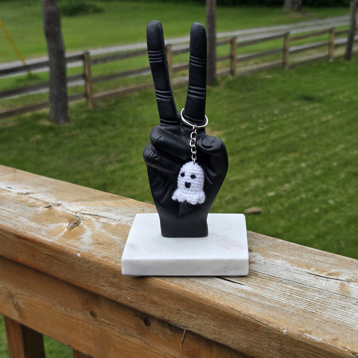 Crochet Mini Ghost Keychain