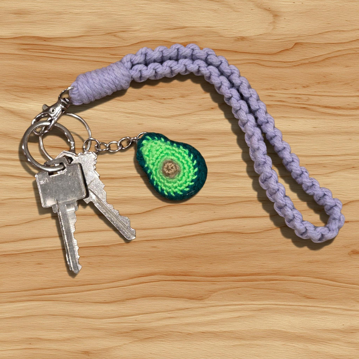 Crochet Mini Avocado Keychain