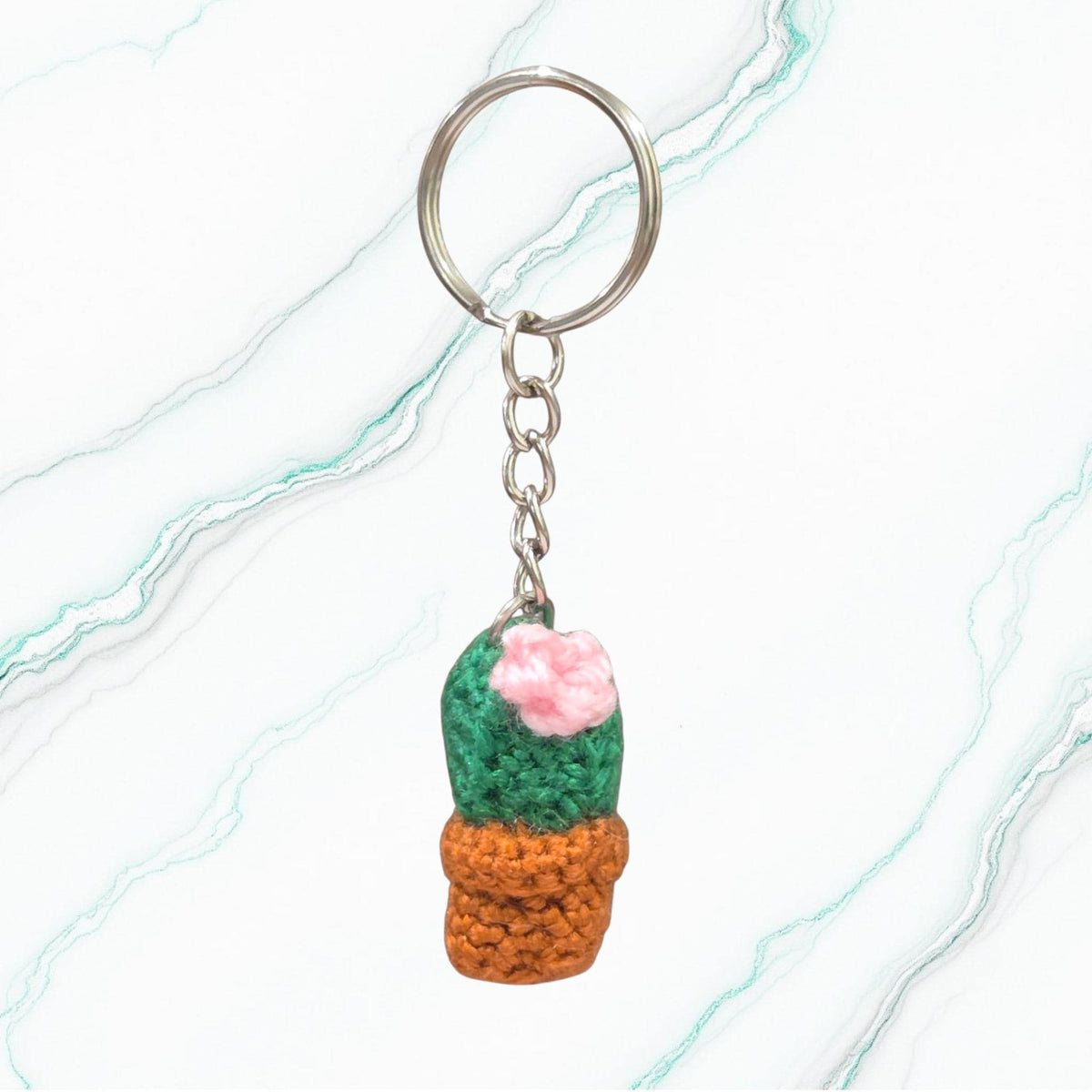 Crochet Mini Cactus Keychain