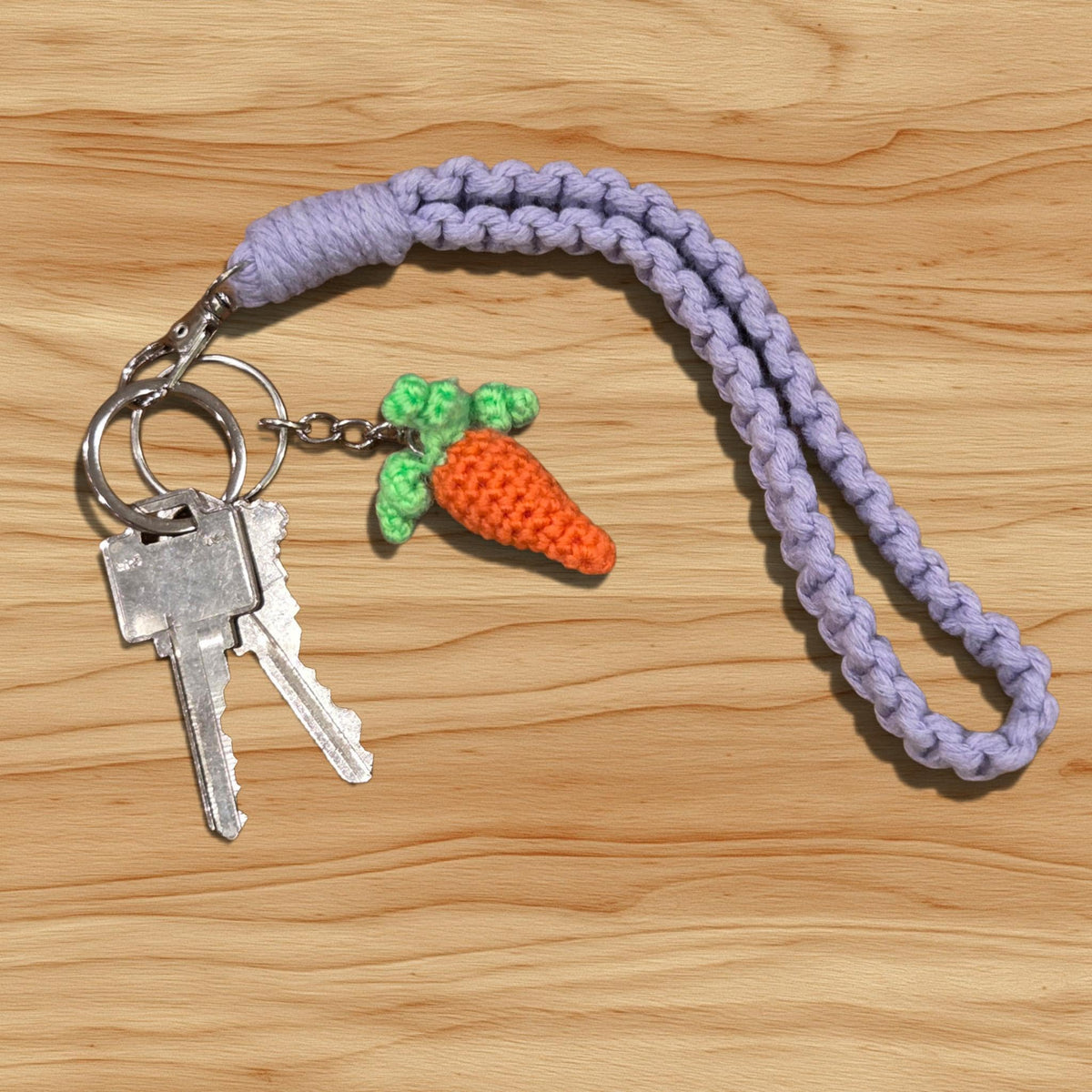 Crochet Mini Carrot Keychain