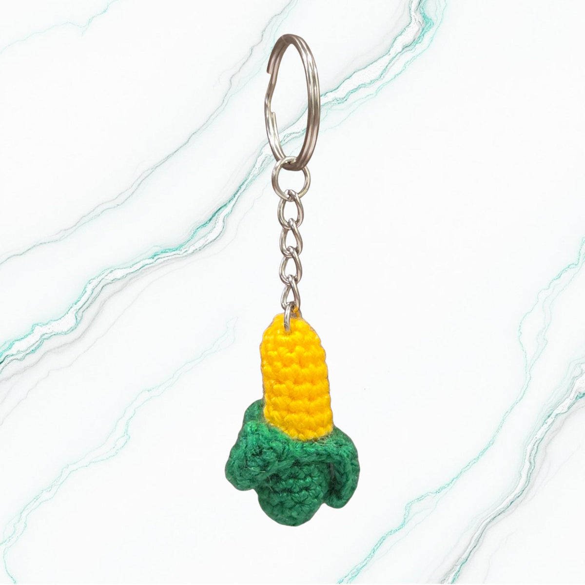 Crochet Mini Corn Keychain