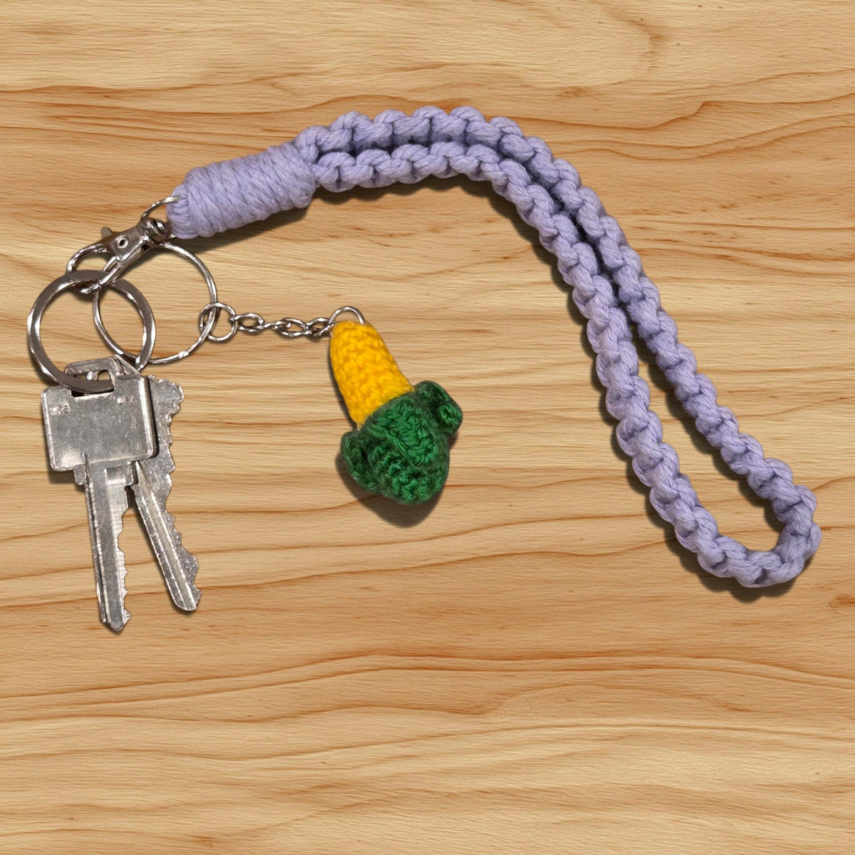 Crochet Mini Corn Keychain