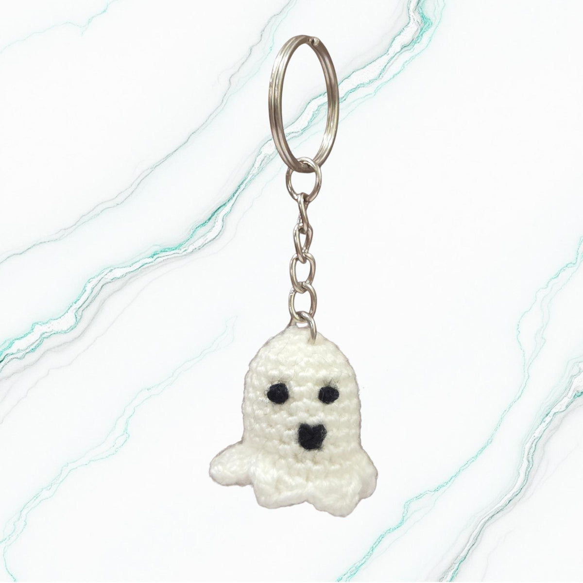 Crochet Mini Ghost Keychain