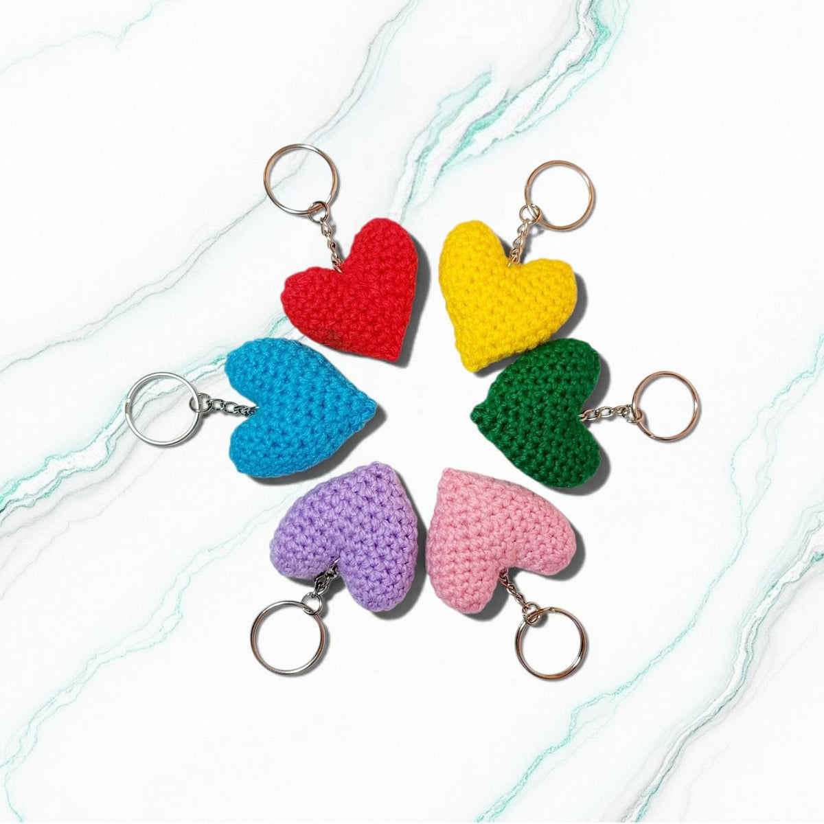 Crochet Mini Heart Keychain (multiple colour options)