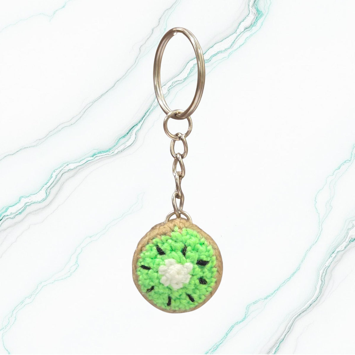 Crochet Mini Kiwi Keychain