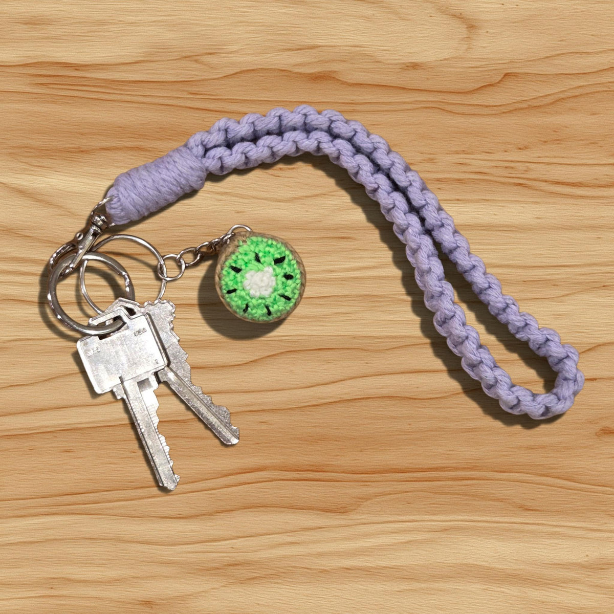 Crochet Mini Kiwi Keychain