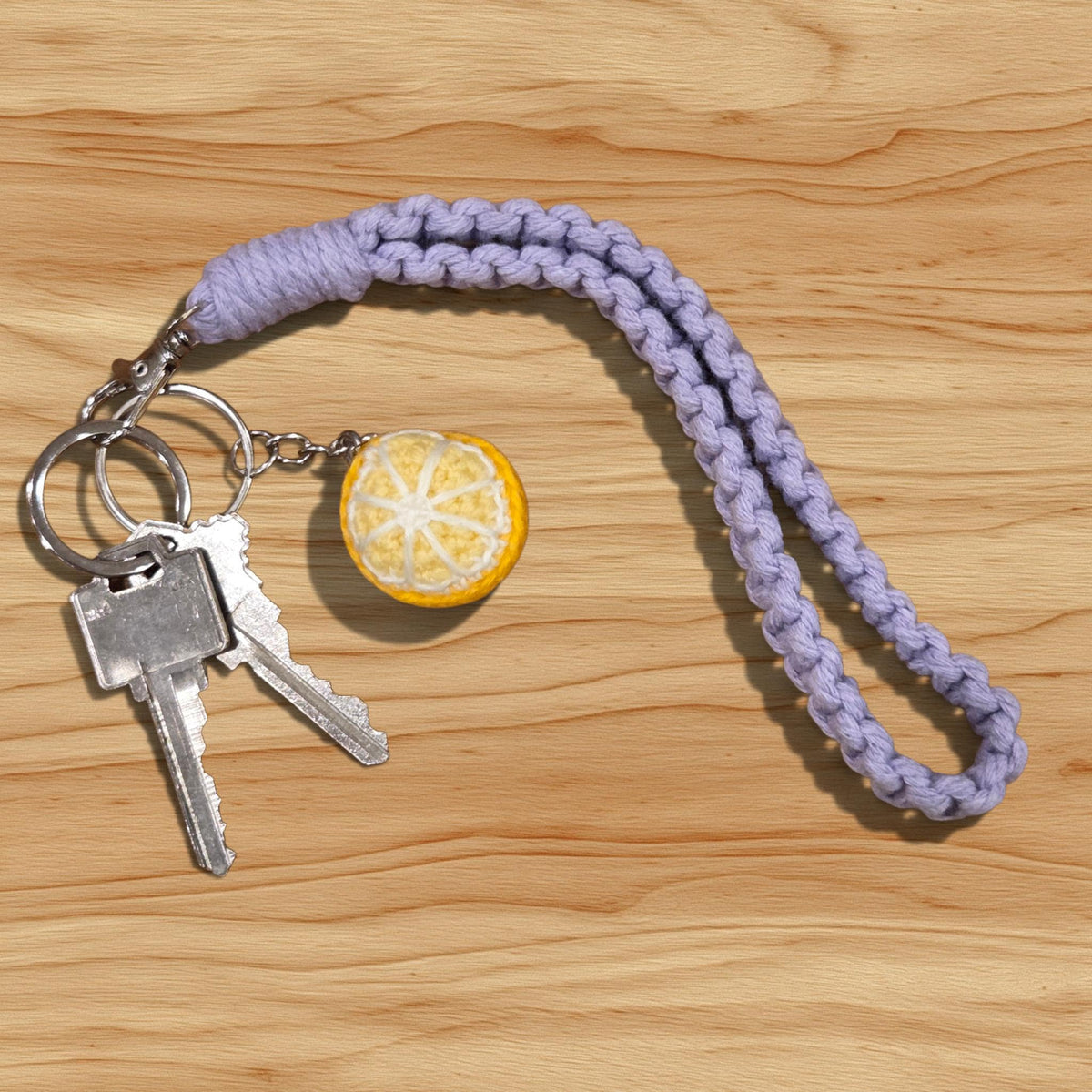 Crochet Mini Lemon Keychain