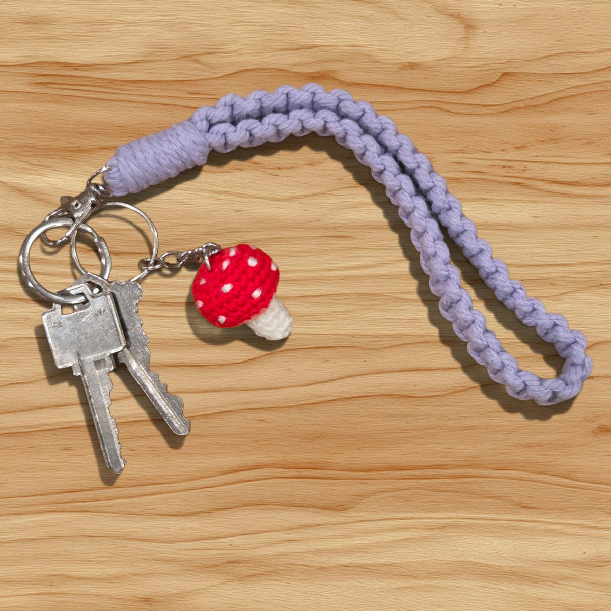 Crochet Mini Mushroom Keychain (multiple colour options)