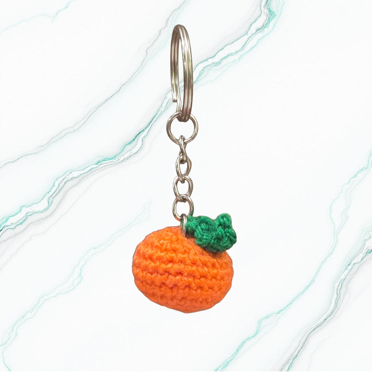 Crochet Mini Orange Keychain