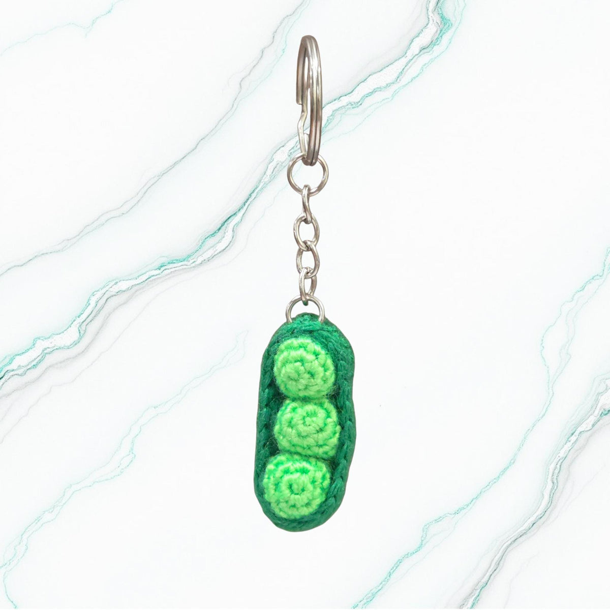 Crochet Mini Peas Keychain