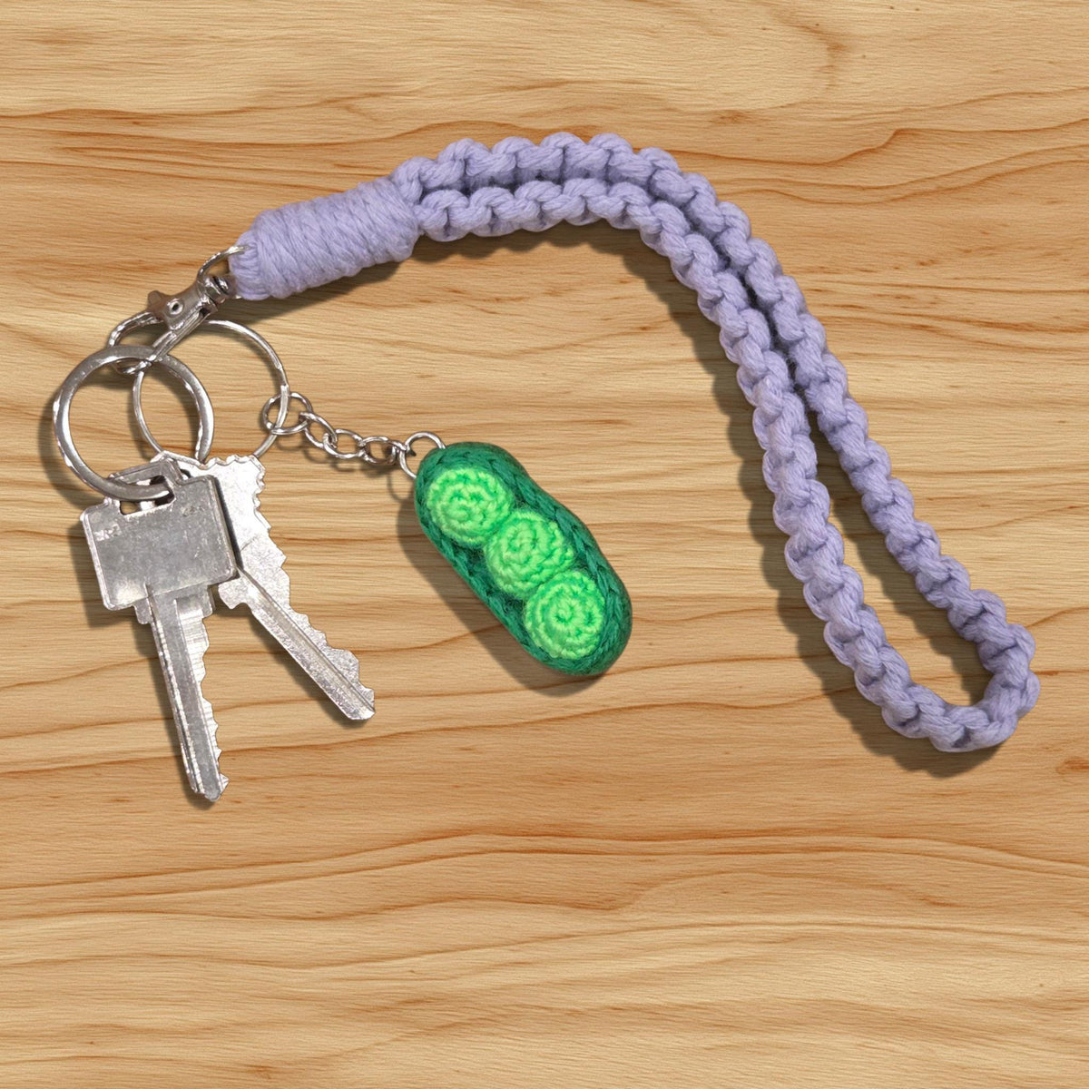 Crochet Mini Peas Keychain