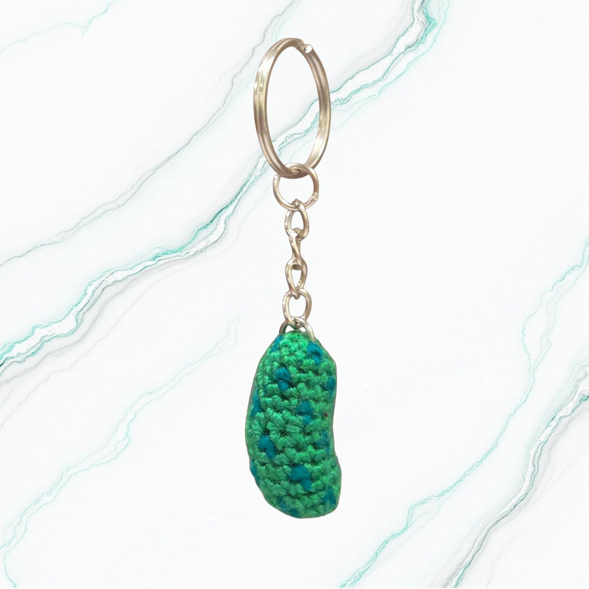 Crochet Mini Pickle Keychain