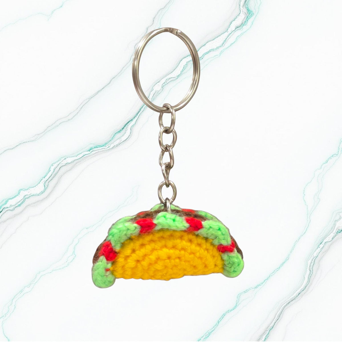 Crochet Mini Taco Keychain
