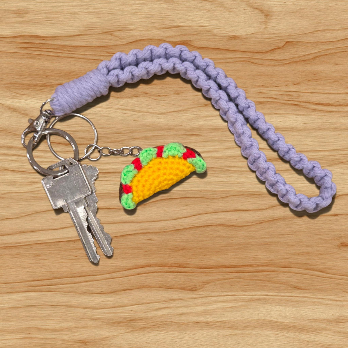 Crochet Mini Taco Keychain