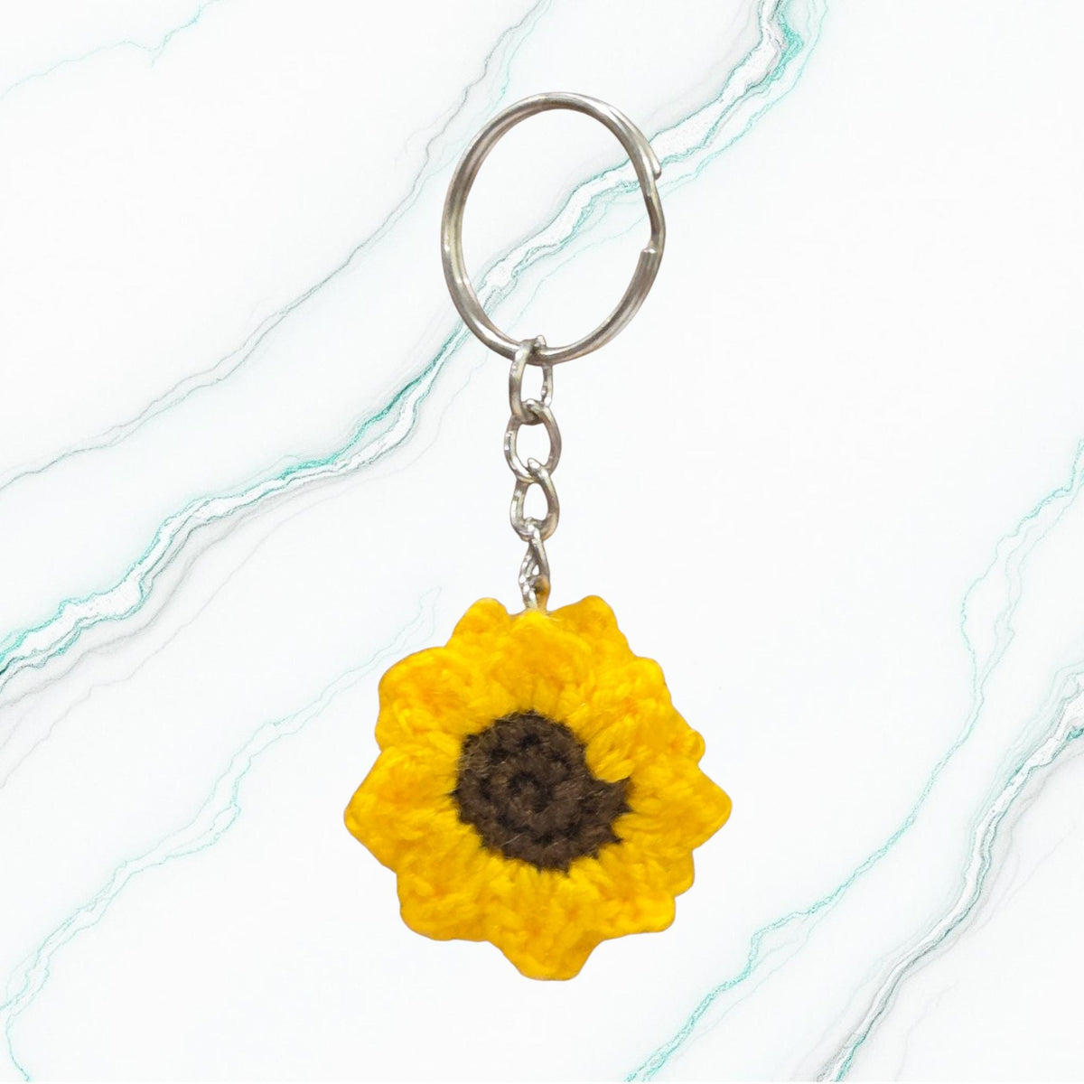 Crochet Mini Sunflower Keychain