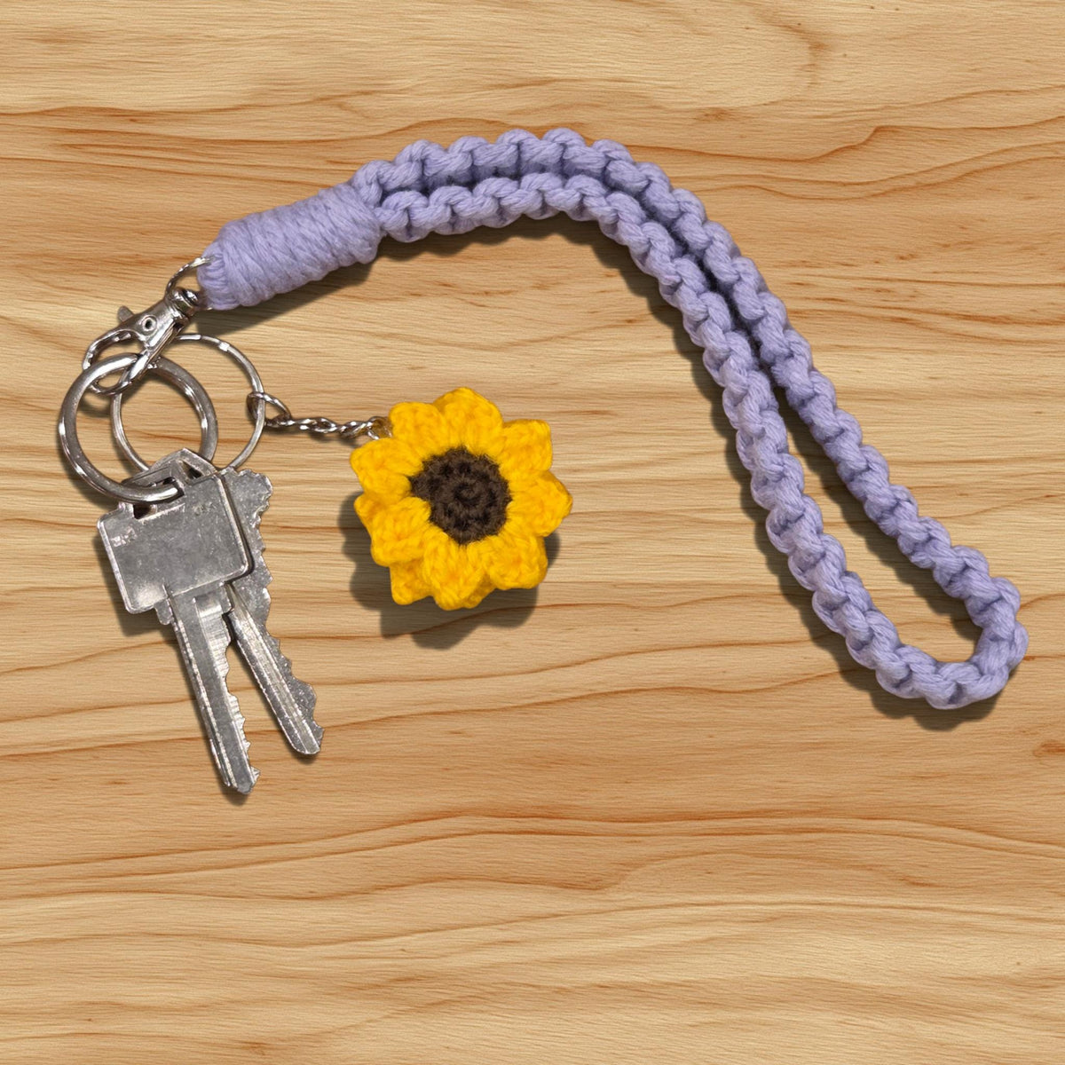 Crochet Mini Sunflower Keychain