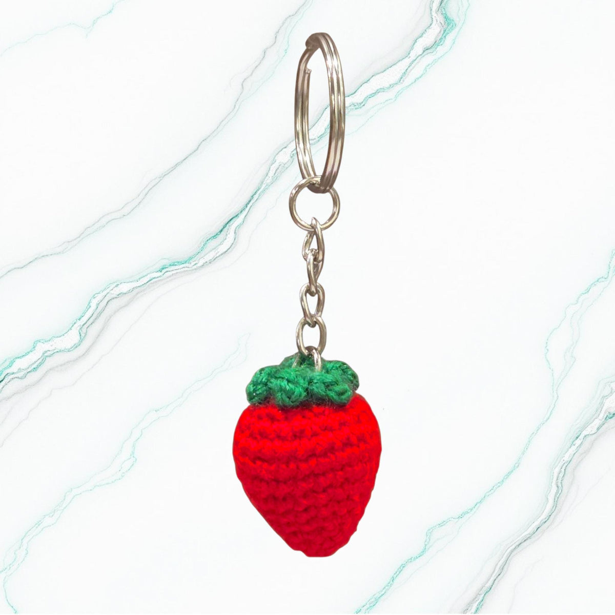 Crochet Mini Strawberry Keychain