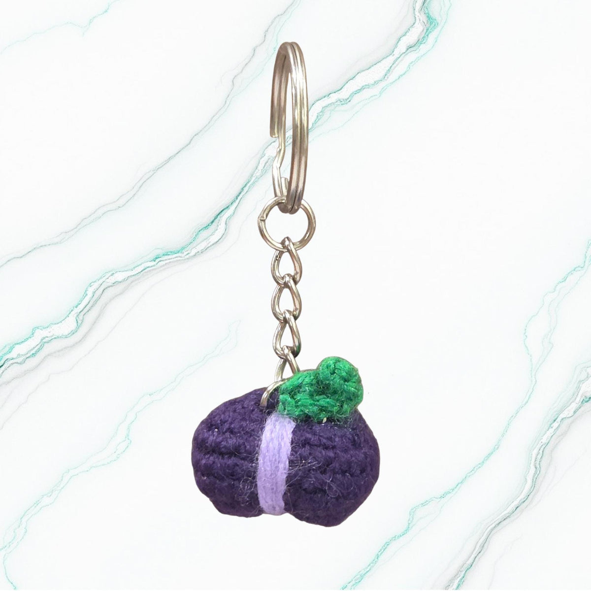 Crochet Mini Plum Keychain