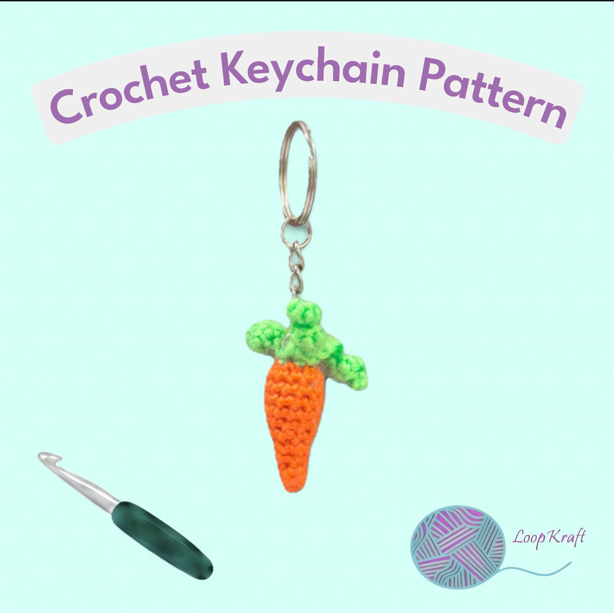 Crochet Mini Carrot Keychain PDF Pattern Download