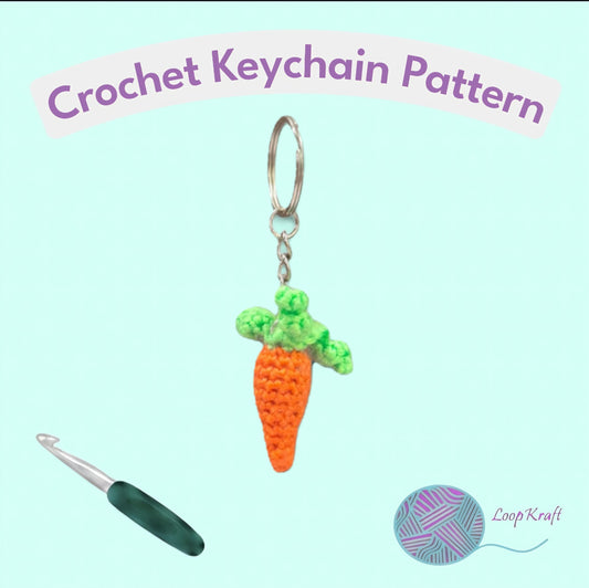 Crochet Mini Carrot Keychain PDF Pattern Download