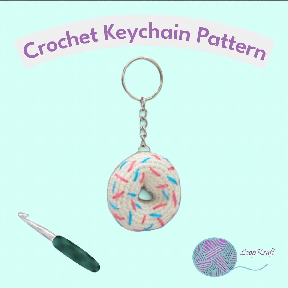 Crochet Mini Donut Keychain PDF Pattern Download