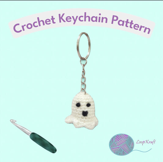 Crochet Mini Ghost Keychain PDF Pattern Download