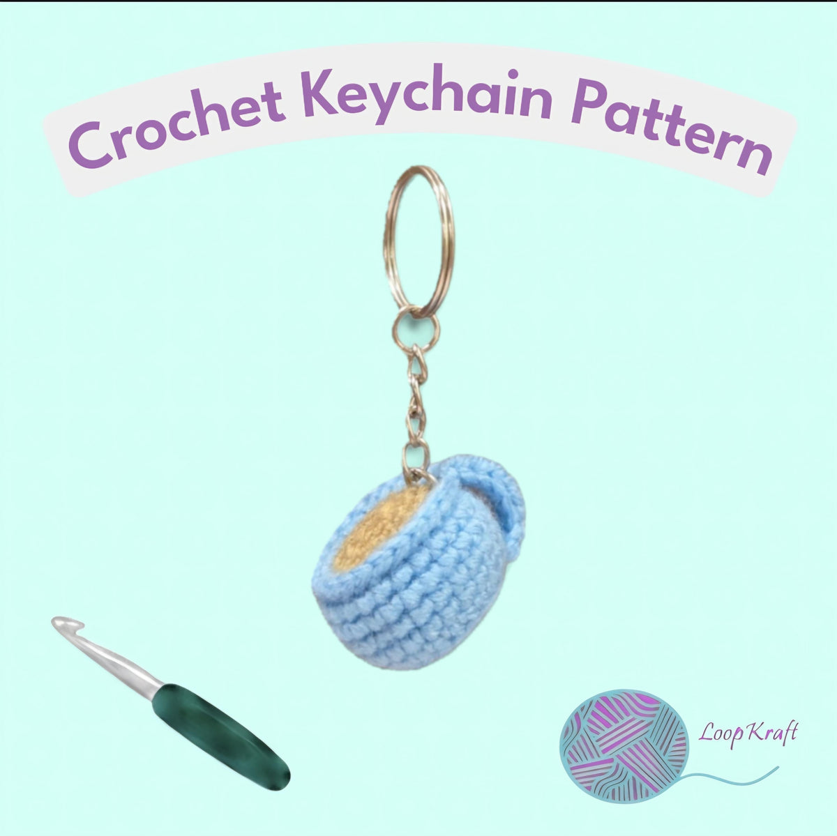 Crochet Mini Coffee/Tea Mug Keychain PDF Pattern Download