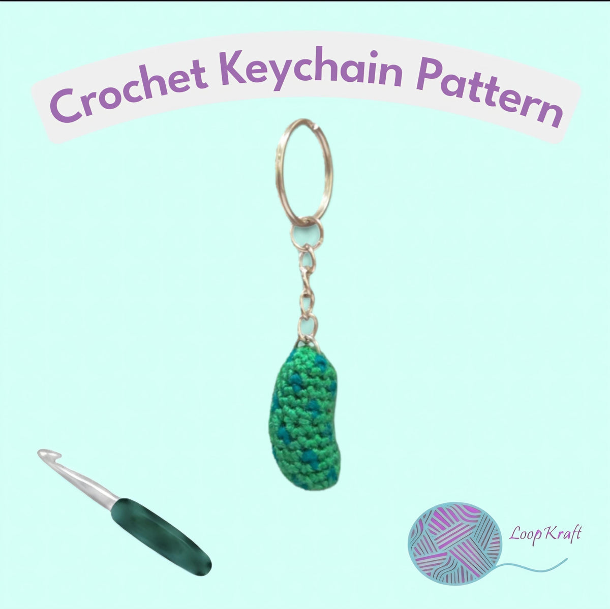 Crochet Mini Pickle Keychain PDF Pattern Download