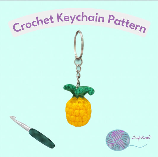 Crochet Mini Pineapple Keychain PDF Pattern Download