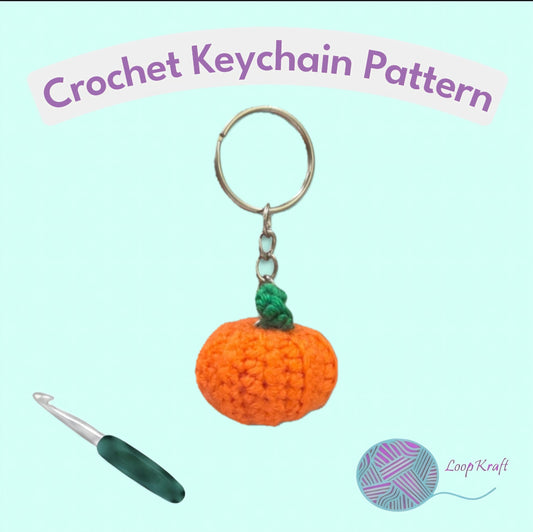 Crochet Mini Pumpkin Keychain PDF Pattern Download