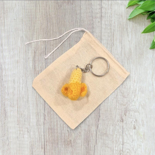 Crochet Mini Banana Keychain