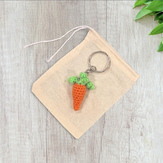 Crochet Mini Carrot Keychain