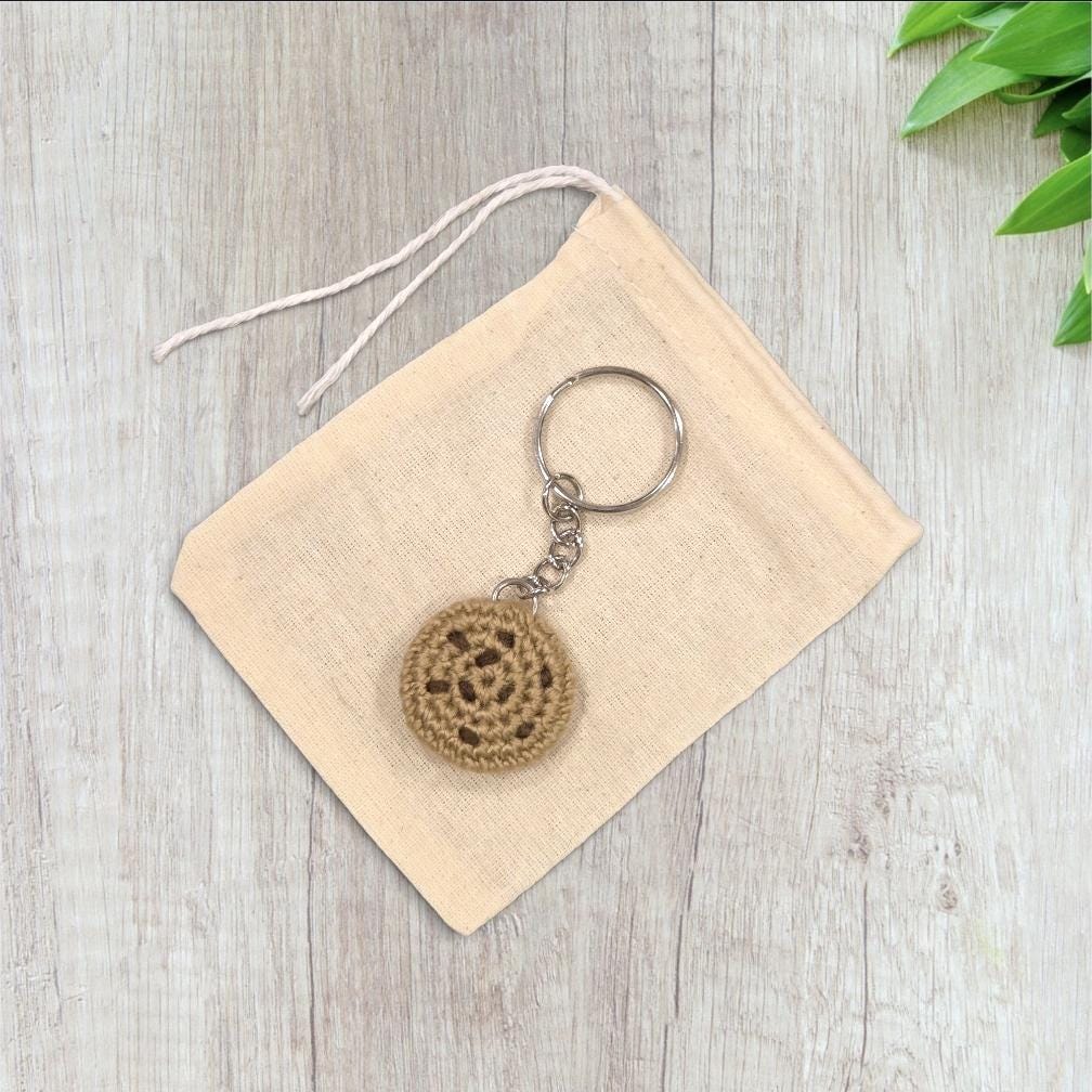 Crochet Mini Cookie Keychain