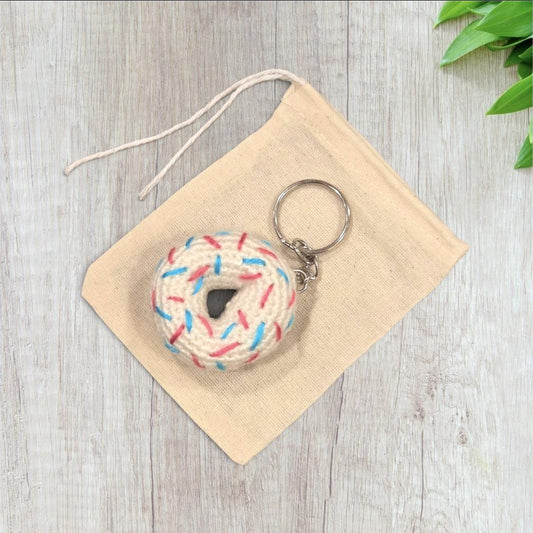 Crochet Mini Donut Keychain