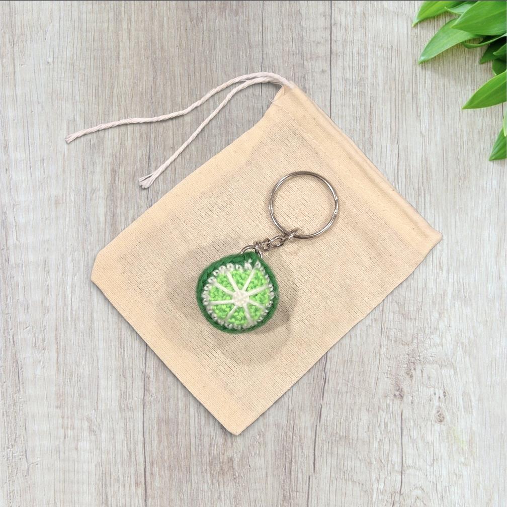 Crochet Mini Lime Keychain
