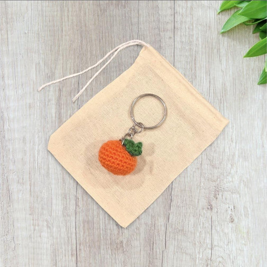 Crochet Mini Orange Keychain