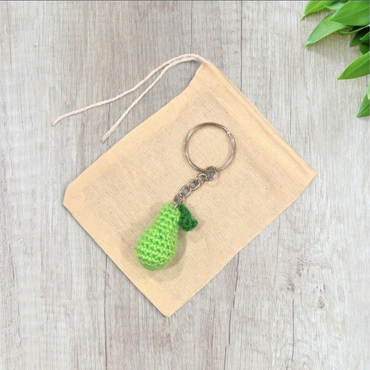 Crochet Mini Pear Keychain