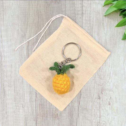 Crochet Mini Pineapple Keychain