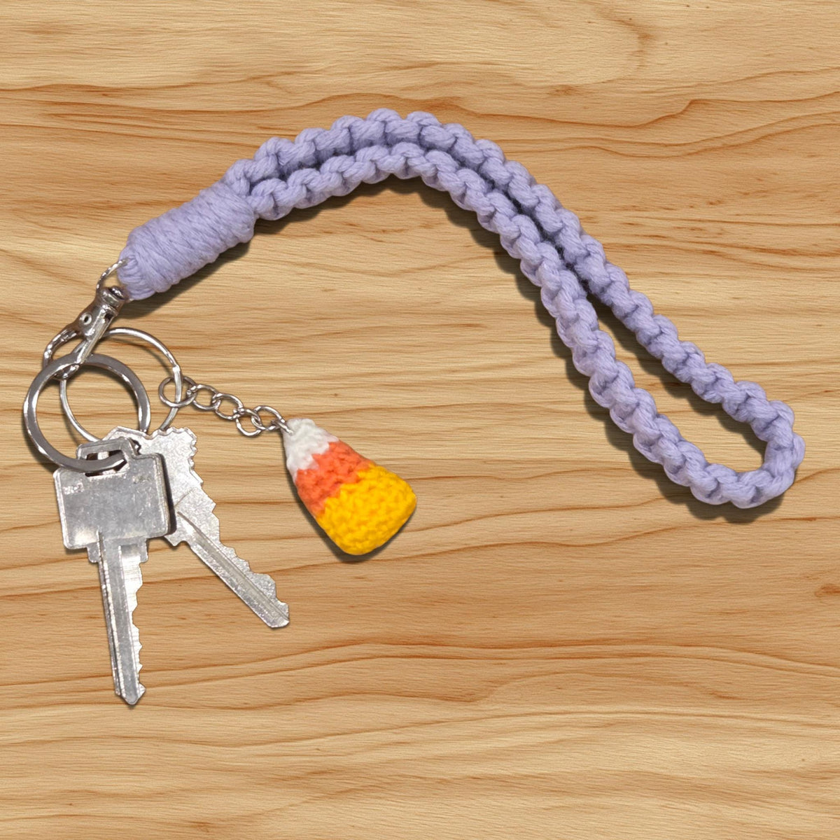 Crochet Mini Candy Corn Keychain