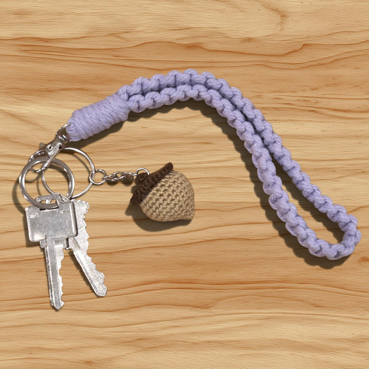 Crochet Mini Acorn Keychain