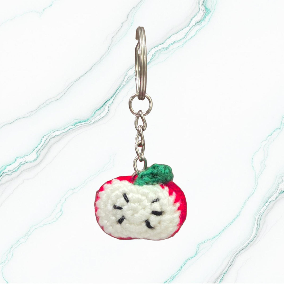 Crochet Mini Apple Keychain