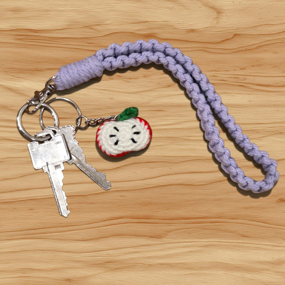 Crochet Mini Apple Keychain