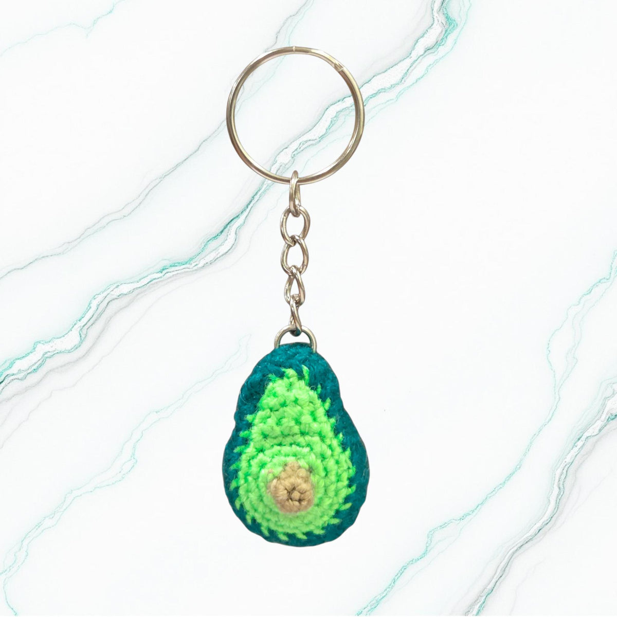 Crochet Mini Avocado Keychain